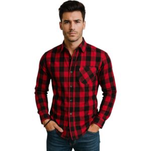 Camisa Cuadros Clásicos Rojo