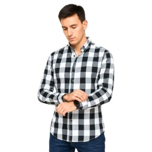 Camisa Cuadros Clásicos Negro