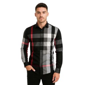 Camisa Cuadro Moderno M02 Negro