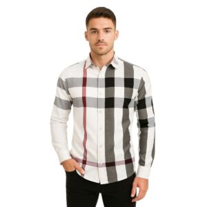 Camisa Cuadro Moderno M01 Blanco