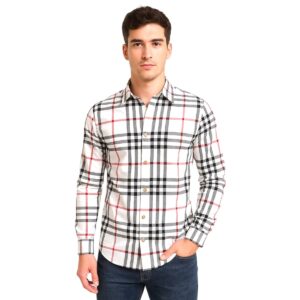 Camisa Cuadro Moderno Blanco