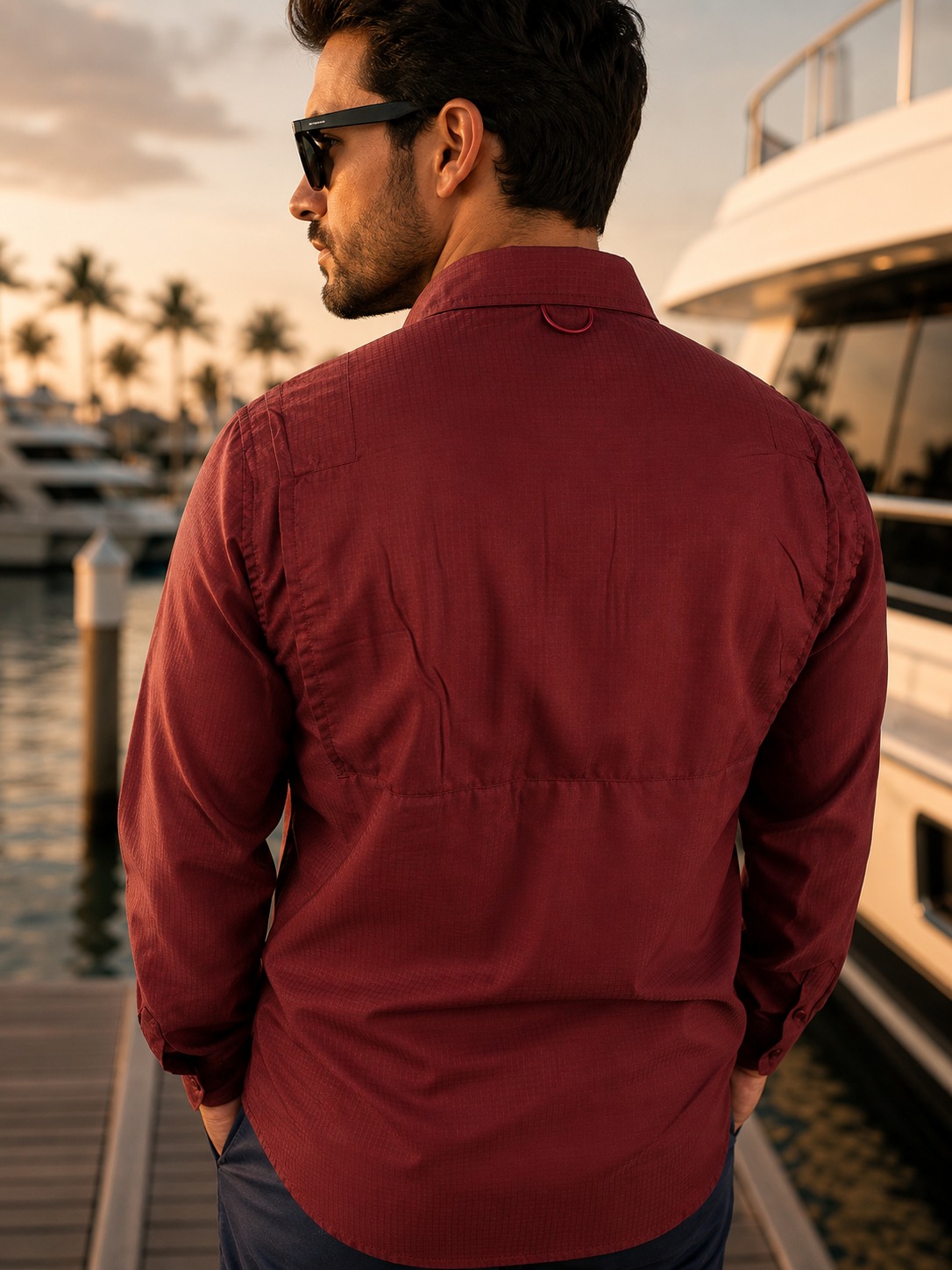 Camisa Antifluidos con Ventilacion, Deportiva Guinda - Imagen 4