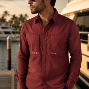 Camisa Antifluidos con Ventilacion, Deportiva Guinda