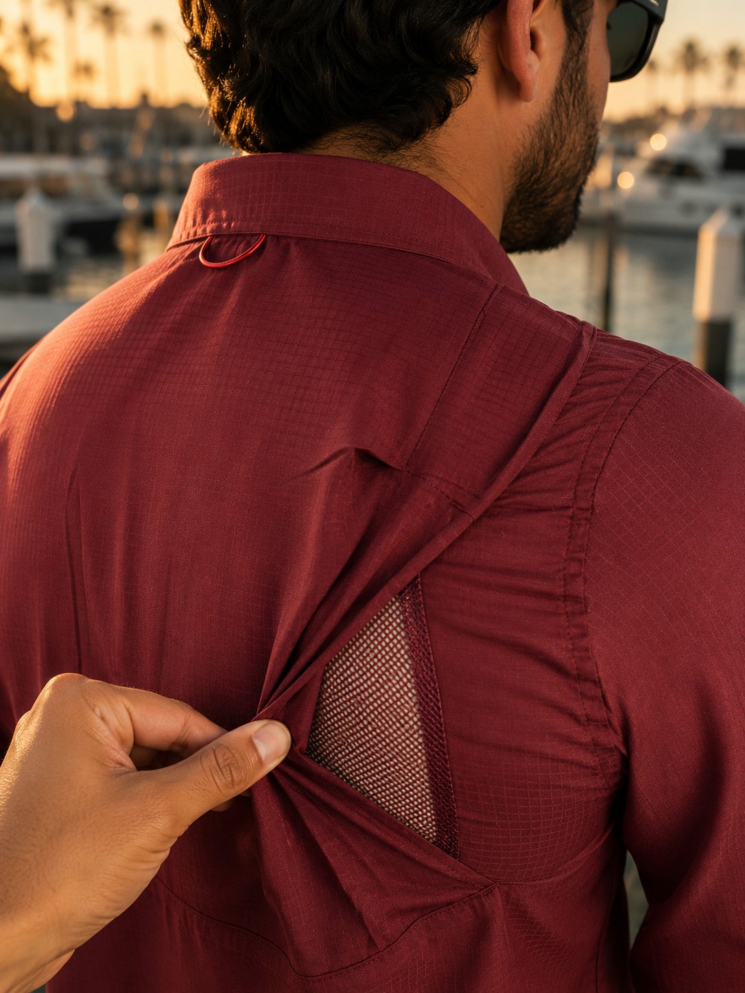 Camisa Antifluidos con Ventilacion, Deportiva Guinda - Imagen 3