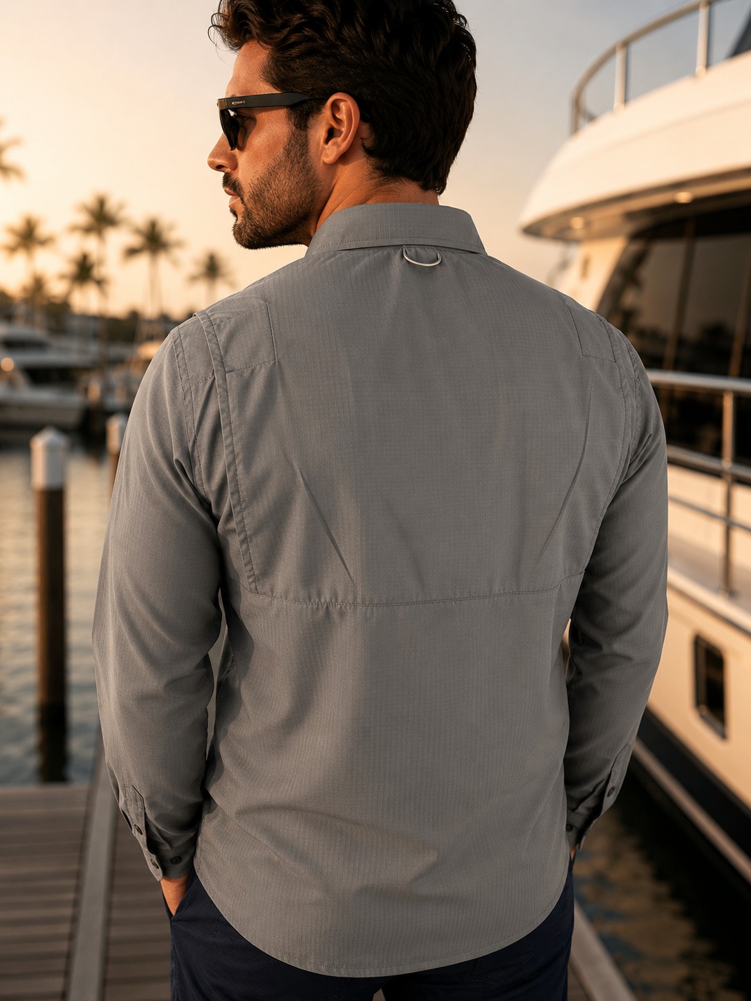 Camisa Antifluidos con Ventilacion, Deportiva Gris - Imagen 4
