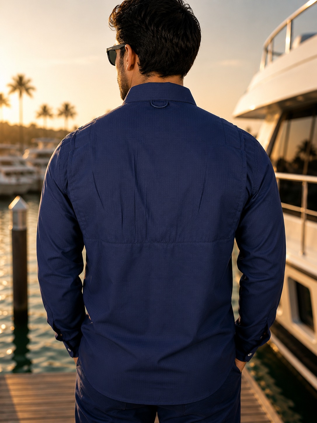 Camisa Antifluidos con Ventilacion, Deportiva Azul Marino - Imagen 4