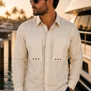 Camisa Antifluidos con Ventilacion, Deportiva Beige